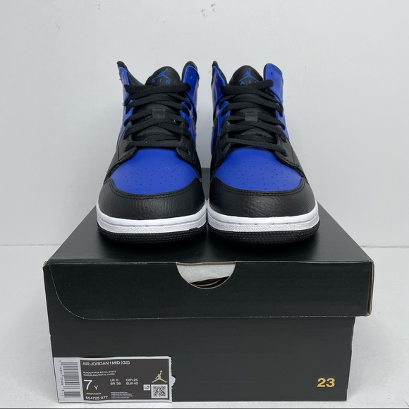 Nike Air Jordan 1 Retro Mid GS “Hyper Royal” NEW - Picture 2 of 4